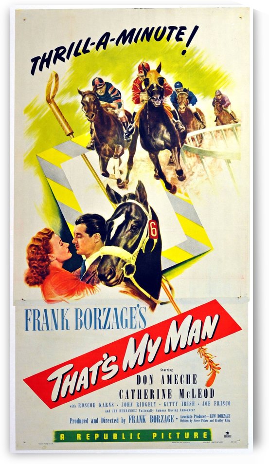 Original vintage 1947 movie poster for a horse racing film by VINTAGE POSTER