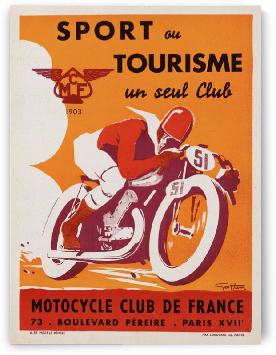 Geo Ham Sport au tourisme moto poster by VINTAGE POSTER