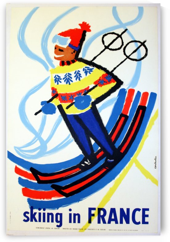 Skiing in France travel poster by VINTAGE POSTER