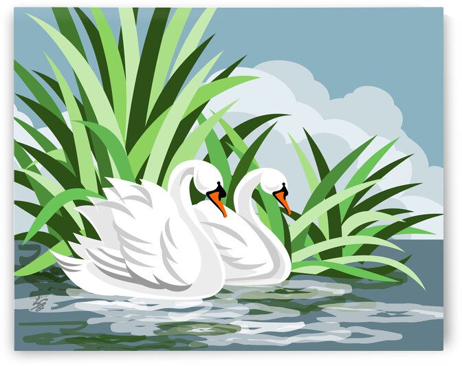 Mute Swans by Liz Cereby