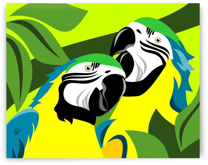 Yellow and Blue Macaw by Liz Cereby