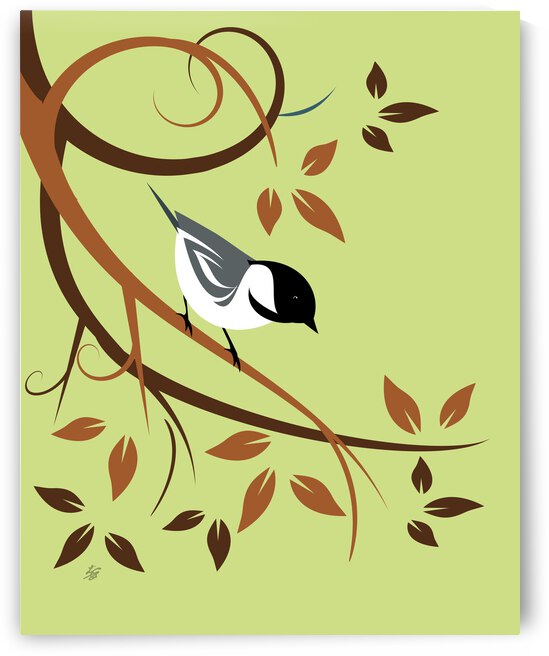 Stylized Chickadee by Liz Cereby