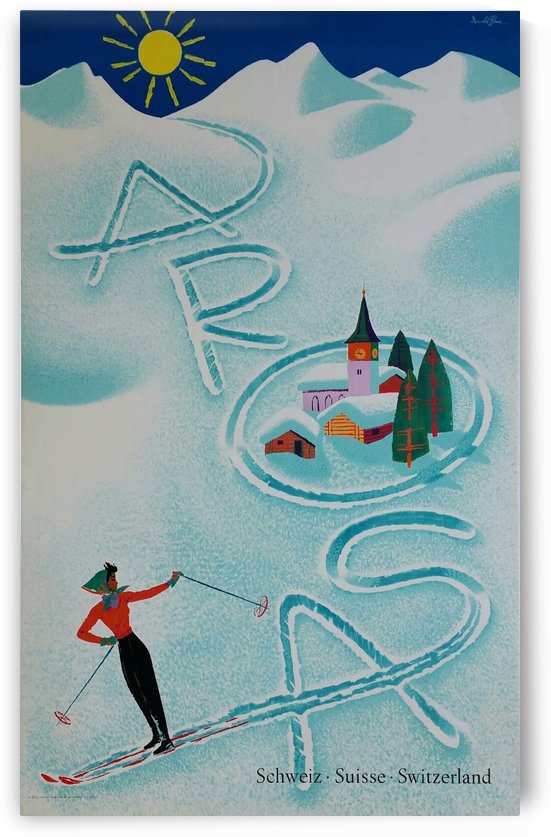 Original vintage poster ski Arosa Suisse by VINTAGE POSTER