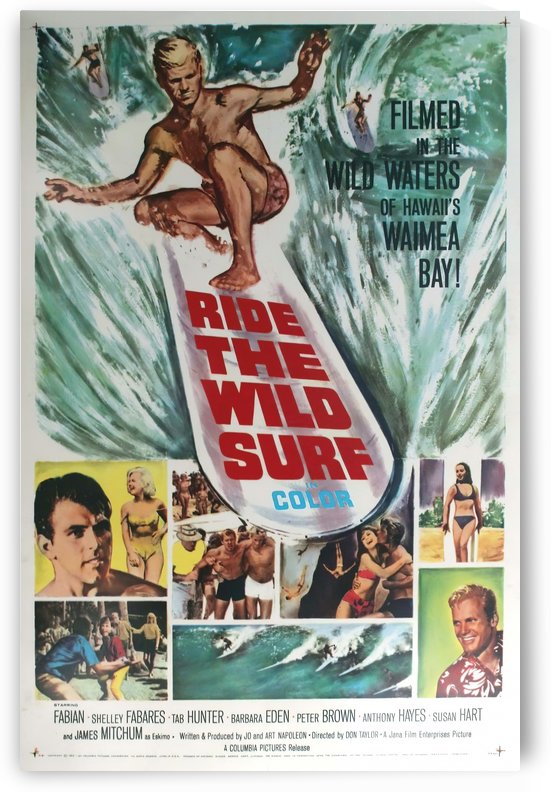 Original Vintage Surfing Movie Poster - Ride The Wild Surf by VINTAGE POSTER