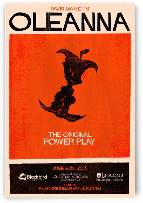 Oleanna poster for Black Bird Theater by VINTAGE POSTER