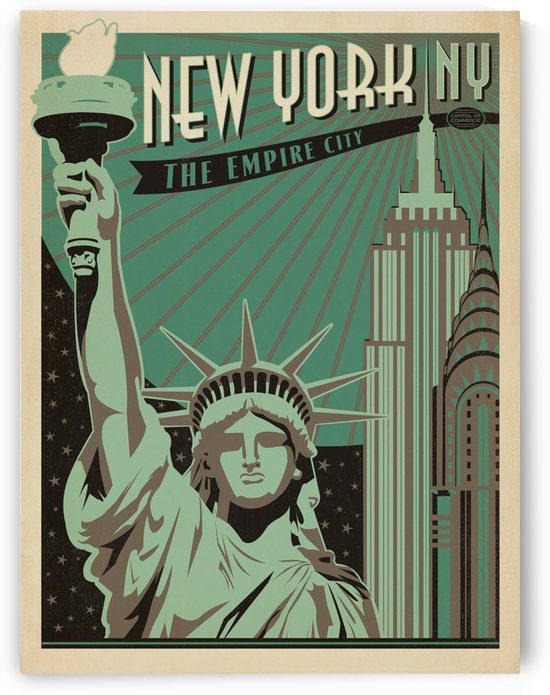 New York American travel poster by VINTAGE POSTER