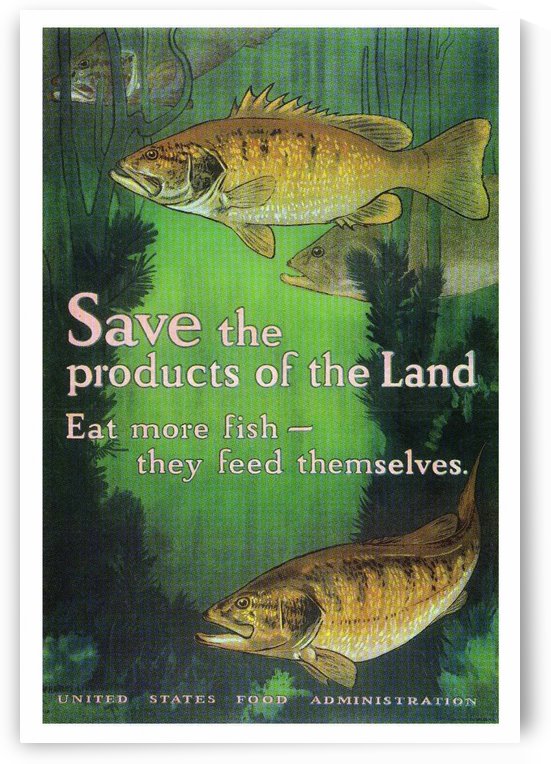 Art Poster Advertisement Eat More Fish by VINTAGE POSTER