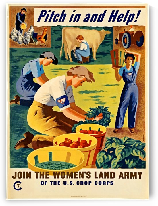 WWII Patriotic Garden Farm Jobs Poster by VINTAGE POSTER