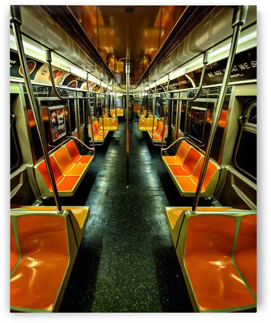 NYC Empty Subway Car View From Ceiling by BroadMark Photography