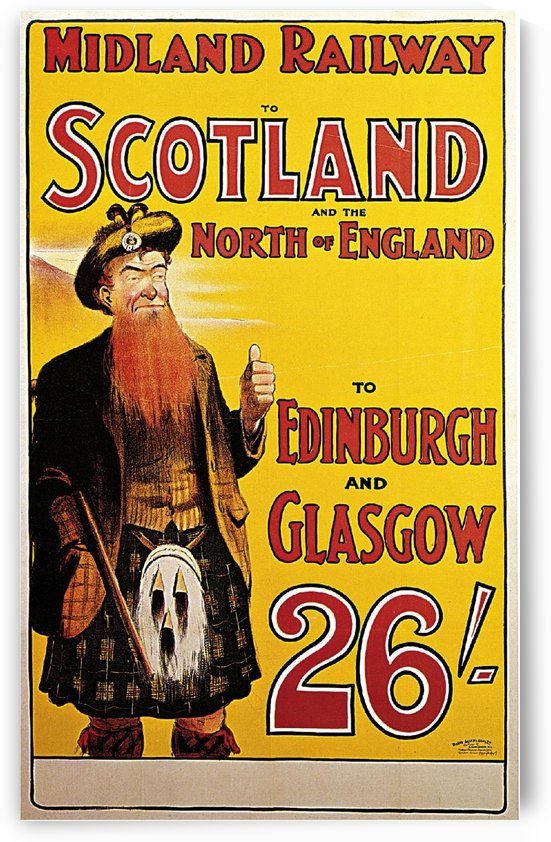 1904 Midland Railway to Scotland and the North of England travel poster by VINTAGE POSTER