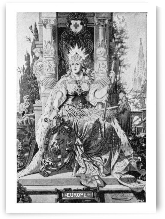 Found and Restored - Europe - 1888 Panorama of Nations - Book Etching by Steve Alejandro