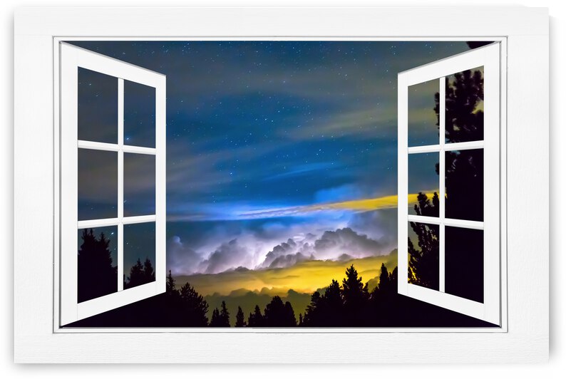 Layers Of The Night White Open Window View by Bo Insogna