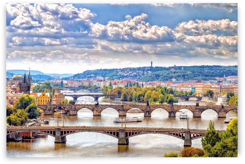 Bridge and rooftops of Prague  by Vivida Photo PC