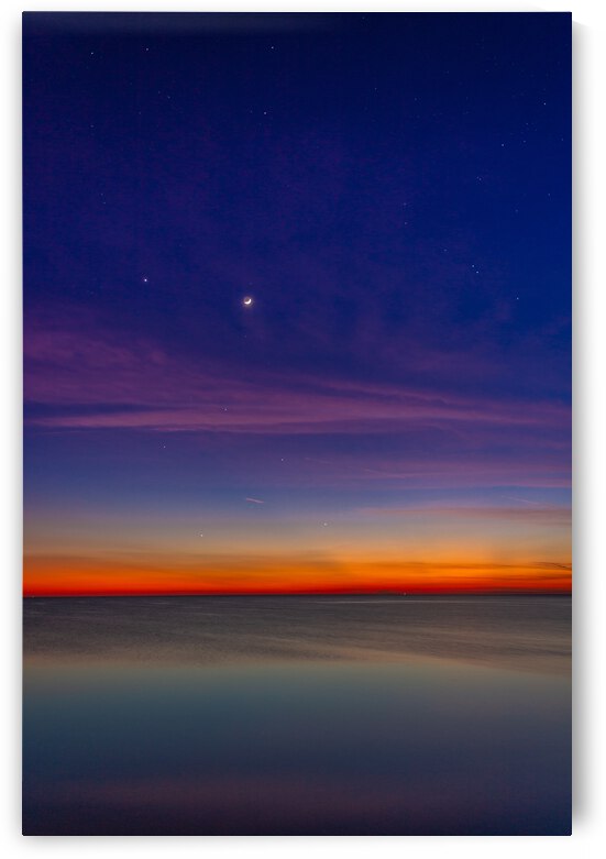 The Moon and Venus with Purple Skys  by Hurricane Point Studios
