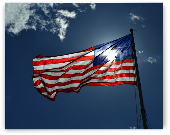 Backlit Storm Flag at Fort McHenry in Baltimore Maryland by Bill Swartwout Photography