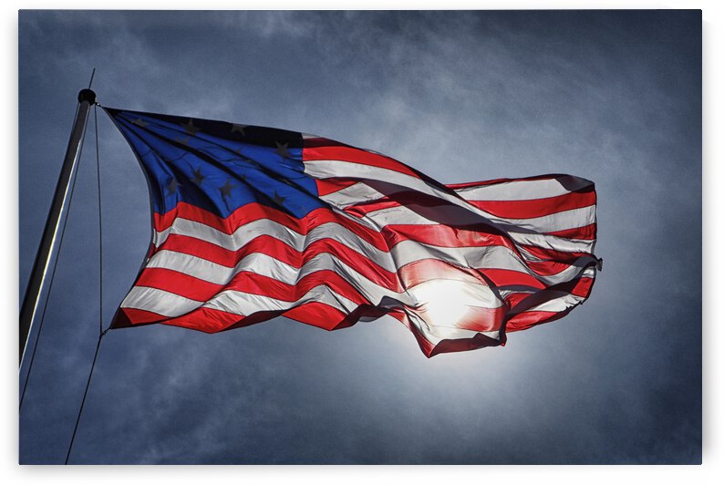 Backlit Flag Spanking in the Breeze by Bill Swartwout Photography
