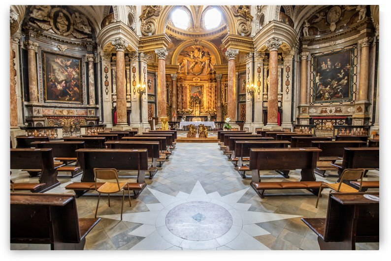 Antique baroque interior with vintage decoration. Royal Church o by Paolo Modena