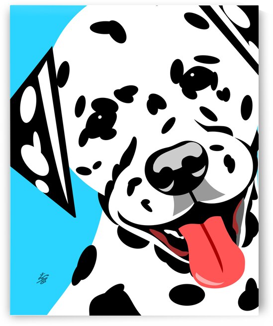 Dalmatian Dog with A Smile Portrait by Liz Cereby