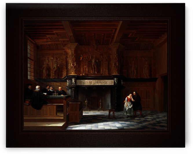 The Courtroom Of The Burgt Vrije In Bruges by Francois Joseph Corneille Haseleer Remastered Xzendor7 Classical Fine Art Old Masters Reproductions by xzendor7