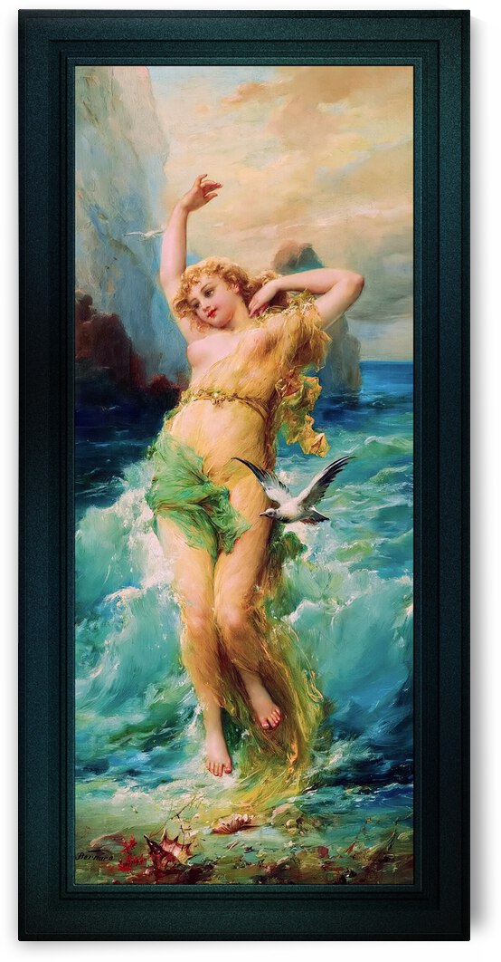 Water Nymph by Joseph Bernard Hans Zatzka Remastered Xzendor7 Classical Fine Art Old Masters Reproductions by xzendor7