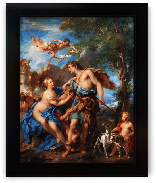 Venus and Adonis by Francois Lemoyne Remastered Xzendor7 Classical Fine Art Old Masters Reproductions by xzendor7