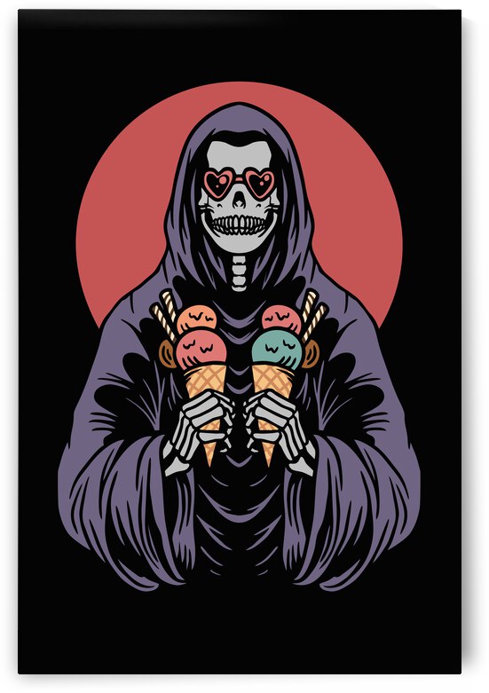 Grim Reaper Loves Ice Cream by Bizarre Artwork