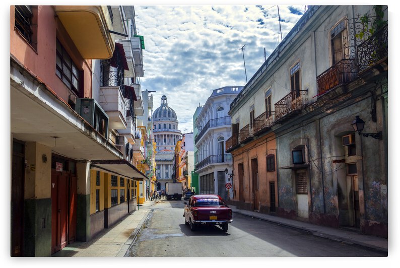 Classic american car on a street - Havana - Cuba by fotojourneys