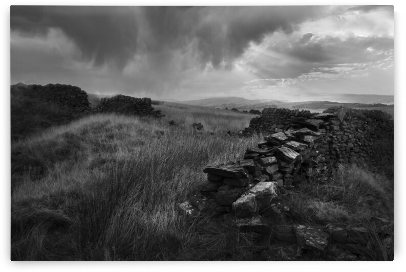 Ancient stone wall on a stormy day - England by fotojourneys
