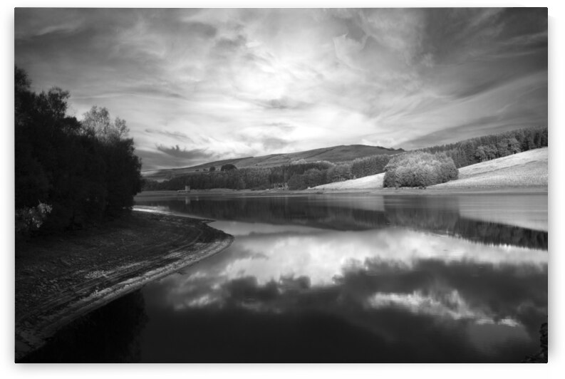 Clouds hang over a lake - Derbyshire - England by fotojourneys