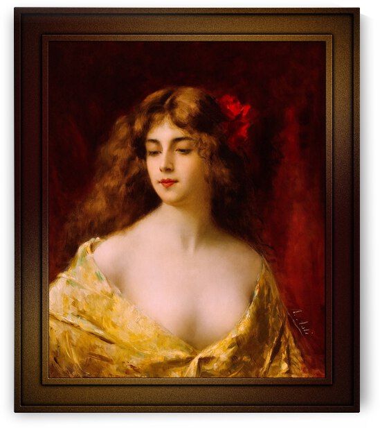 Portrait Of A Young Woman by Angelo Asti Remastered Xzendor7 Classical Fine Art Old Masters Reproductions by xzendor7