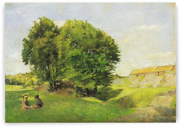 Harriet Backer To barn og tregruppe by artcenter