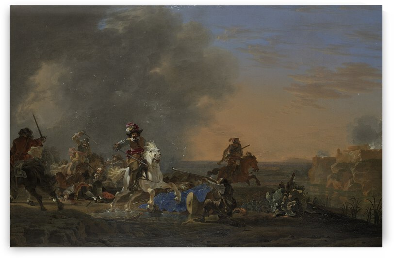 Ruitergevecht bij zonsondergang. Rijksmuseum by artcenter