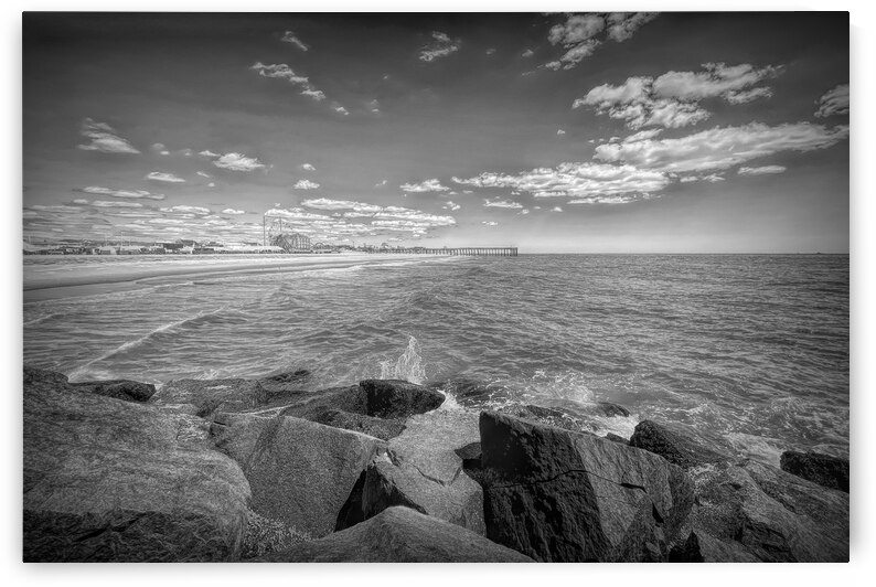 Ocean City on the Rock in Black and White by Bill Swartwout Photography