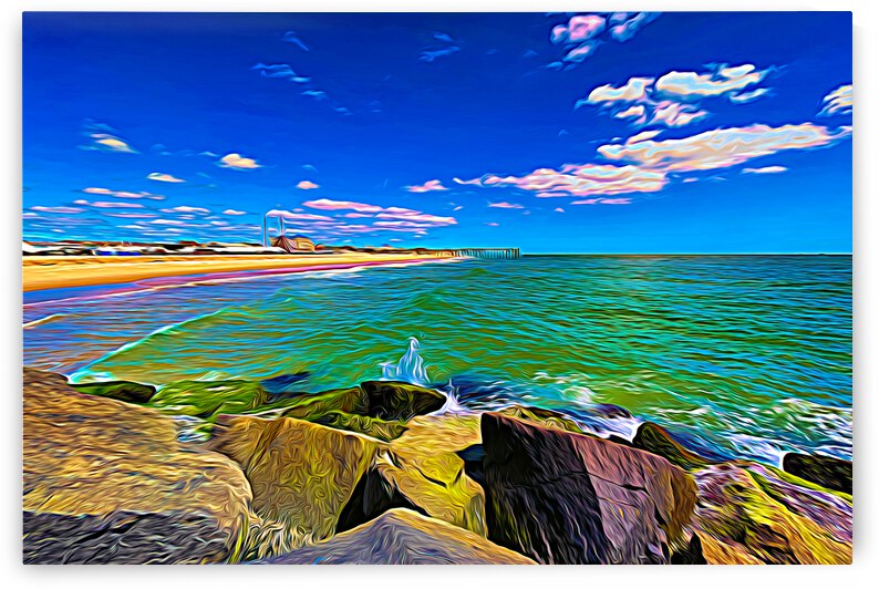 Beach Town on the Rocks Expressionism by Bill Swartwout Photography
