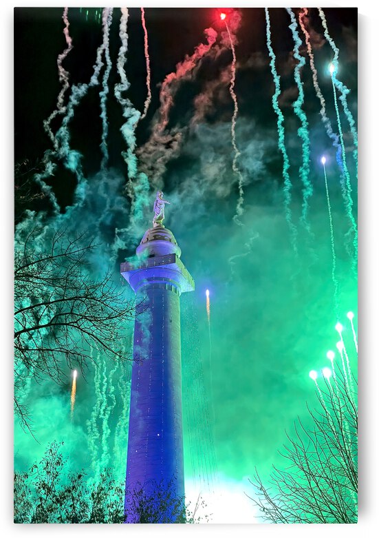 Baltimore Monument Lighting in Green by Bill Swartwout Photography