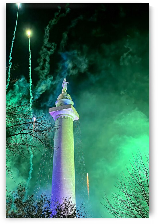Baltimore Monument Lighting Celebration Green by Bill Swartwout Photography