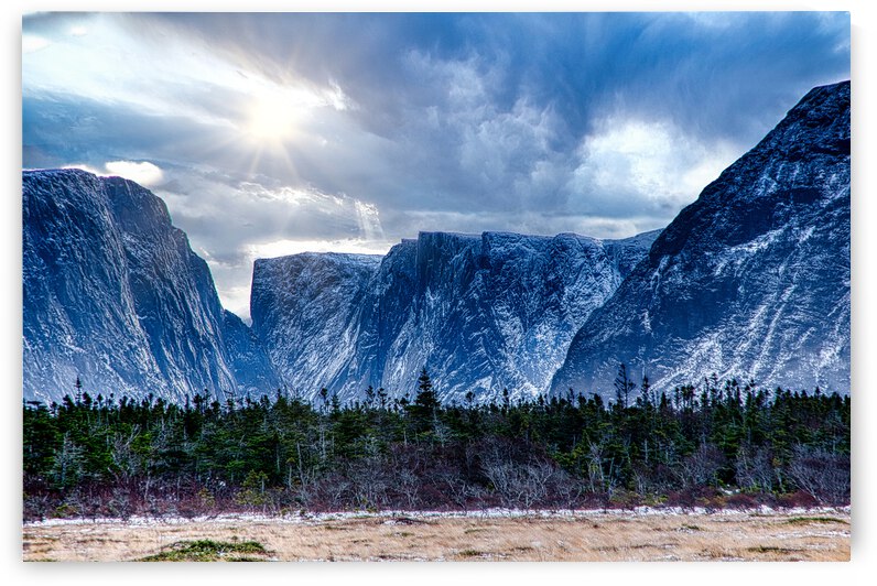 Snowy Western Brook Fjords by Dustin Carroll