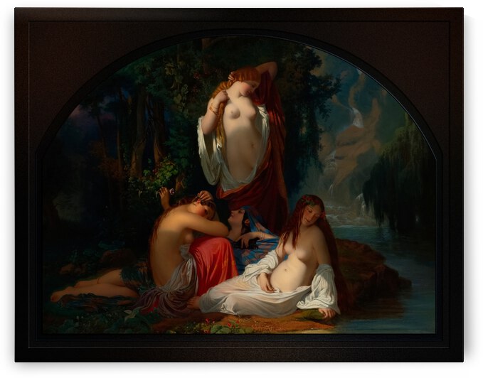 Les Baigneuses by Henri Lehmann Remastered Xzendor7 Classical Fine Art Old Masters Reproductions by xzendor7
