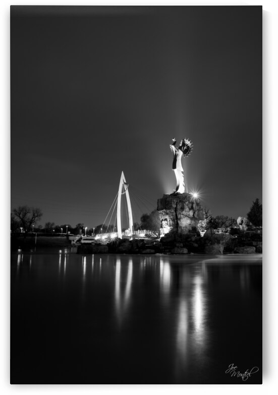 Keeper of the Plains Black and White by Joe Montiel