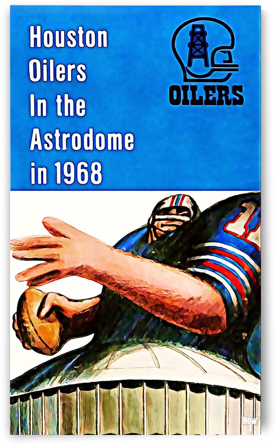1968 Houston Oilers Football Art Remix by Row One Brand