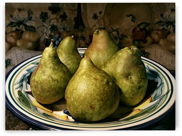 Pears Still Life by Light Through Glass