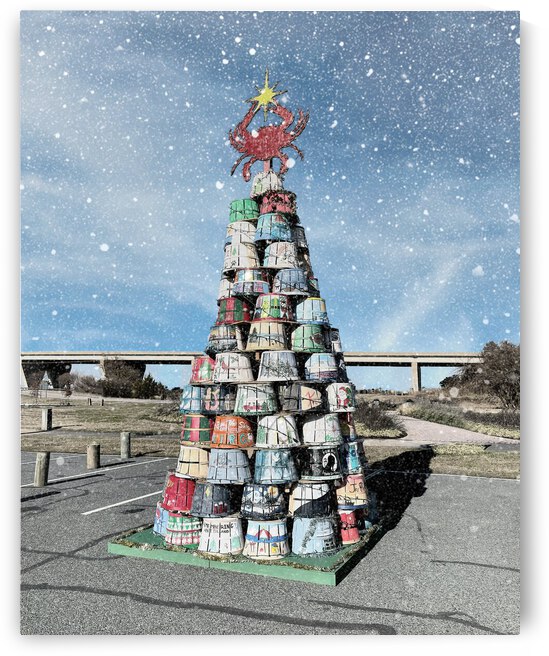 Crab Basket Christmas Tree in the Snow by Bill Swartwout Photography