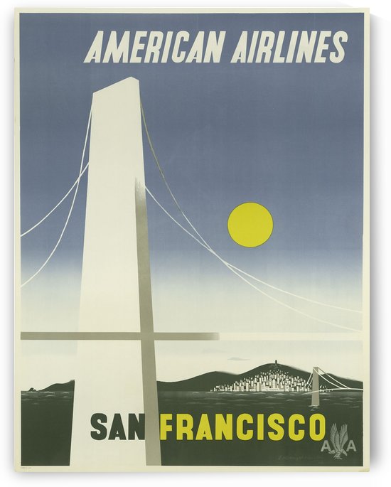 American Airlines To San Francisco vintage travel poster by VINTAGE POSTER