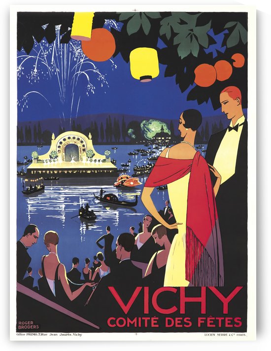 Vichy French Art Deco travel poster by VINTAGE POSTER
