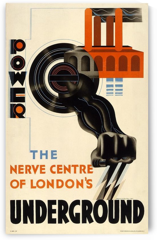 Power the nerve centre of London Underground by VINTAGE POSTER