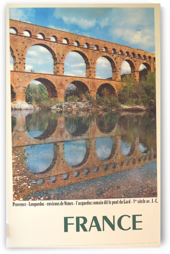 Pont du Gard France travel poster by VINTAGE POSTER