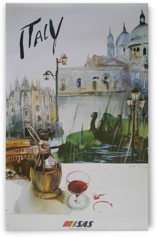 Italy Travel Poster by SAS by VINTAGE POSTER