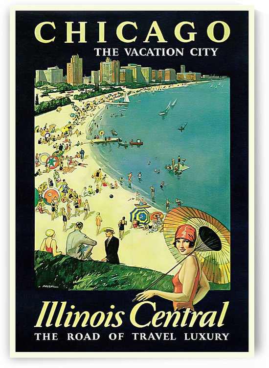 1929 Chicago Travel Advertisement Art Picture Poster by VINTAGE POSTER