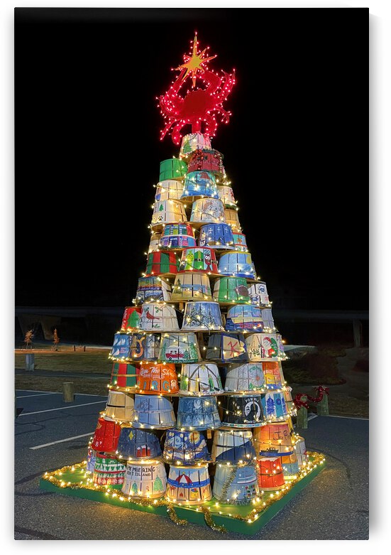 Crab Basket Christmas Tree Lights by Bill Swartwout Photography