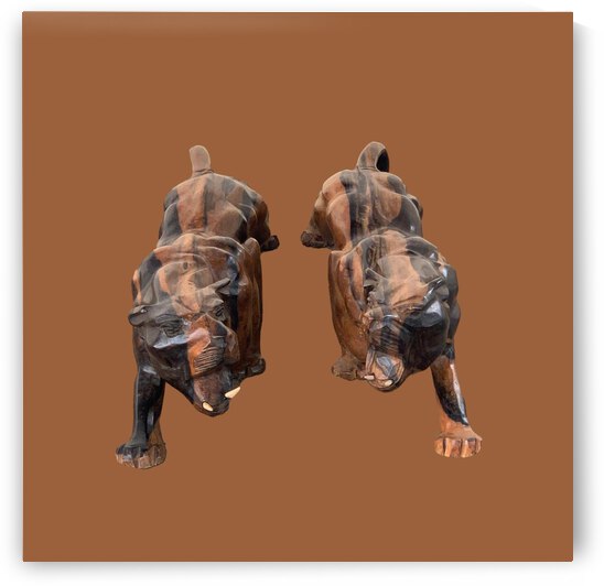 painting lionesses animal figurine by thebestart